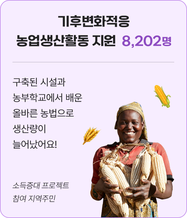 기후변화적응농업생산활동 지원  8,202명